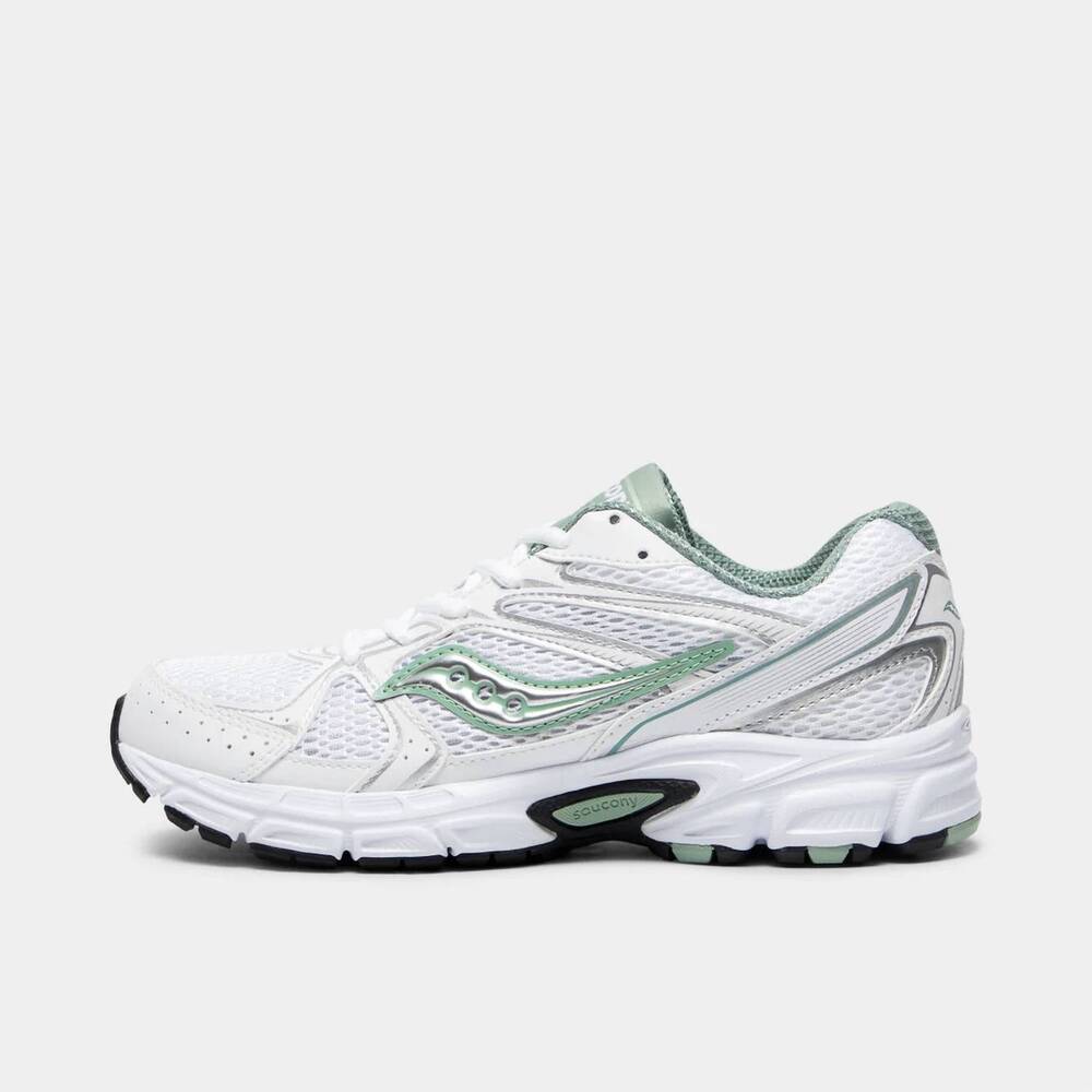 NEW SAUCONY women's ride millennium running shoes in white / sage